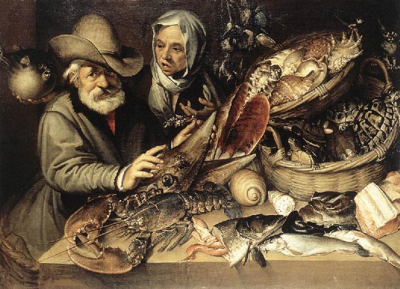 PASSEROTTI, Bartolomeo The Fishmonger's Shop agf Norge oil painting art